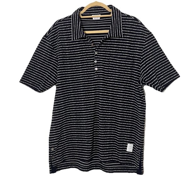 Thom Browne Other - Thom Browne Knit Polo Mens 5 Blue Terry Short Sleeve Striped Collared Luxury